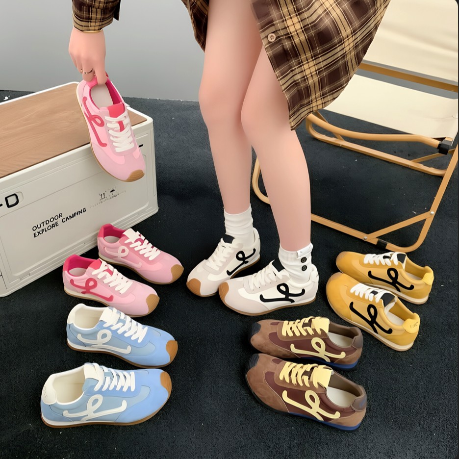 【安静专属】SK复古风~丑萌歪头百搭拼色休闲德训鞋13910主图