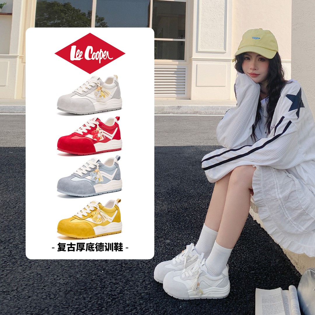 【交个朋友】LEE COOPER时尚德训鞋女2026春季新款软底休闲鞋板鞋主图