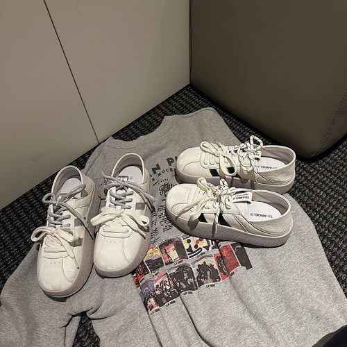 TS厚底两穿2026春季新款低帮休闲百塔圆头小白鞋增高女鞋主图