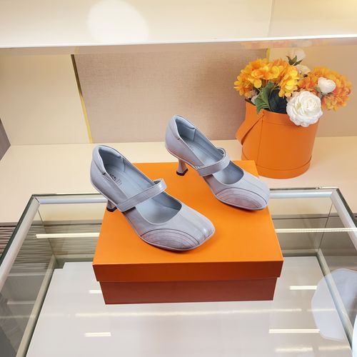 范戈希牛羊皮跟高6cm春法式复古风方头粗跟气质玛丽珍单鞋买1赠3主图