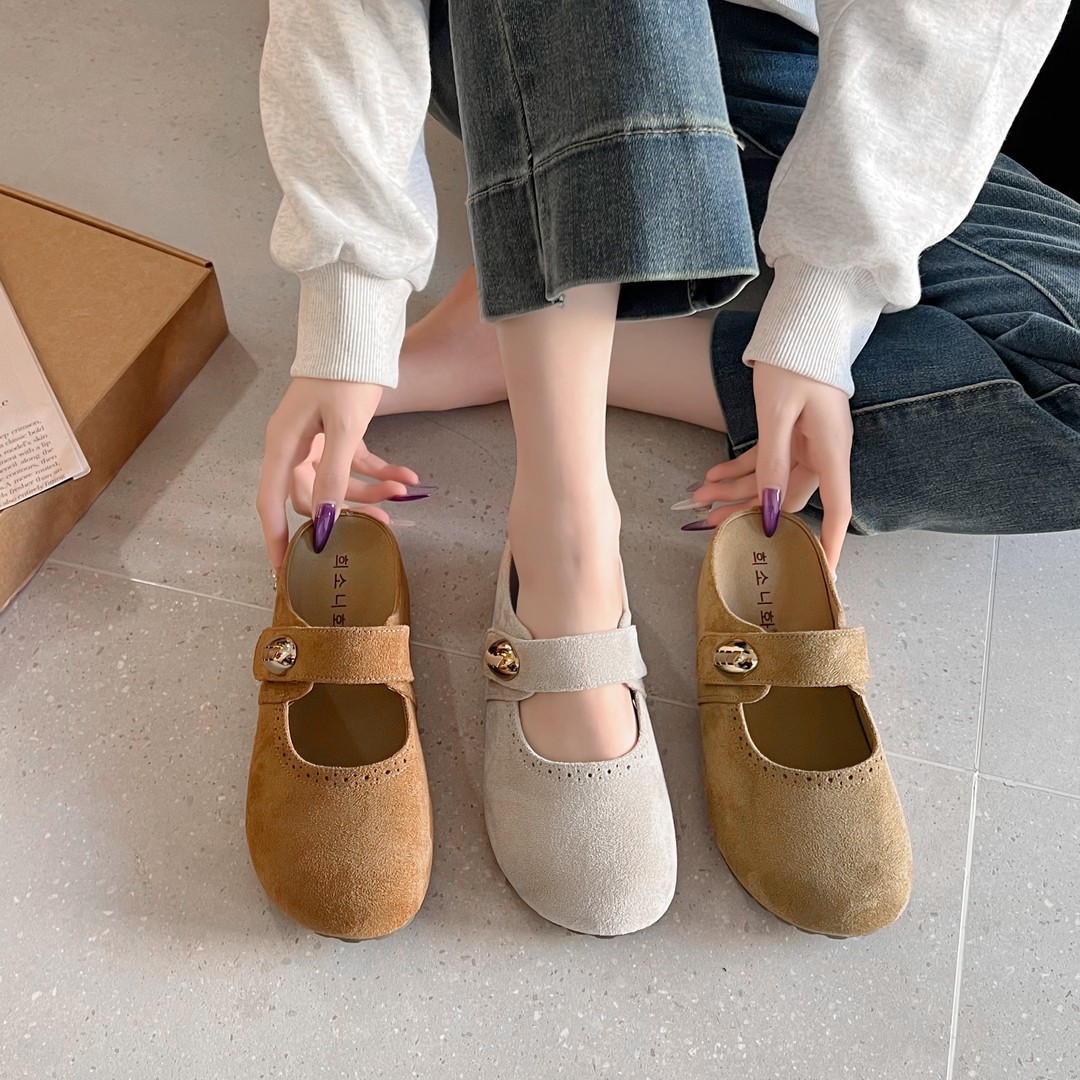 TD76小金豆~5CM增高包头勃肯外穿半拖鞋FZNDD099主图