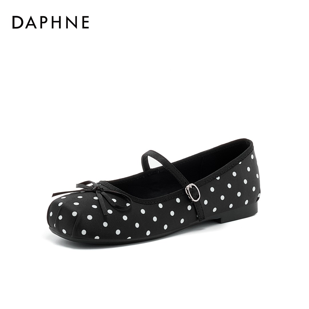 达芙妮春季新款复古蝴蝶结法式软底低跟舒适百搭气质单鞋玛丽珍鞋主图