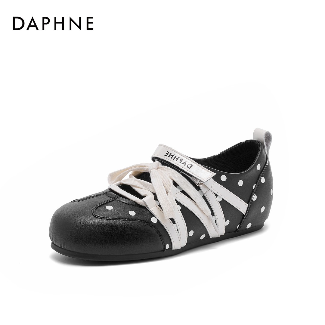 达芙妮2026年新款斑点复古风单鞋浅口软底舒适不累时尚女鞋休闲鞋主图