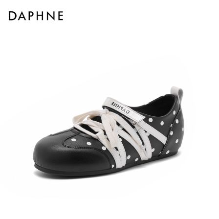 达芙妮2026年新款斑点复古风单鞋浅口软底舒适不累时尚女鞋休闲鞋