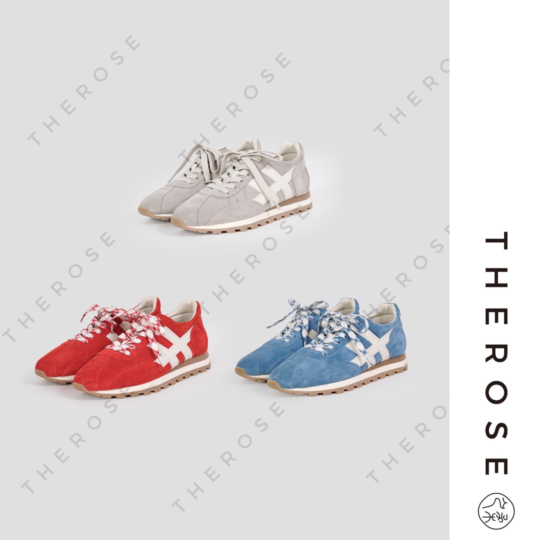 之柔【元气运动鞋】进口胎牛反绒复古舒适休闲鞋百搭时尚女士德训鞋主图