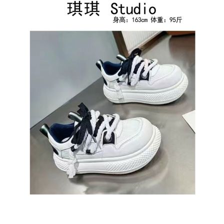 《琪琪家》2026早春新款时尚百搭潮流经典厚底大头丑萌运动休闲鞋-D