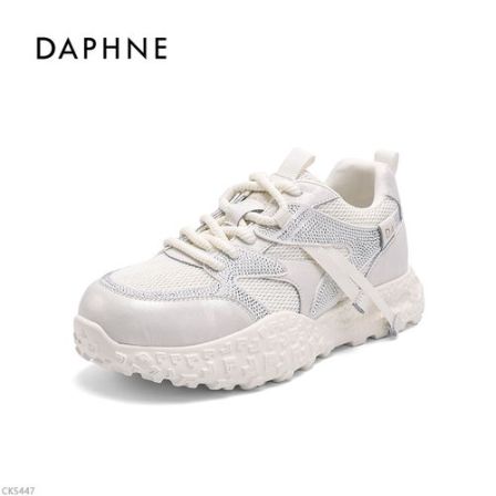 达芙妮水钻透气网面休闲鞋女2026春新款百搭时尚厚底德训运动鞋NI