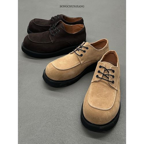 宋春江同款 秋冬新款厚底德比鞋通勤增高大头商务英伦风休闲男鞋主图