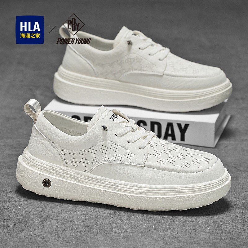 海澜之家男鞋2026新款夏季透气百搭休闲板鞋男士一脚蹬软底小白鞋主图