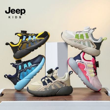 【跳绳鞋升级款】Jeep童鞋2026新款男女童网面户外运动鞋 LDD756779