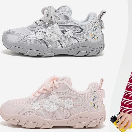 【小菲特专属】女童网面春新款透气软底老爹鞋花朵运动鞋61043ZA主图