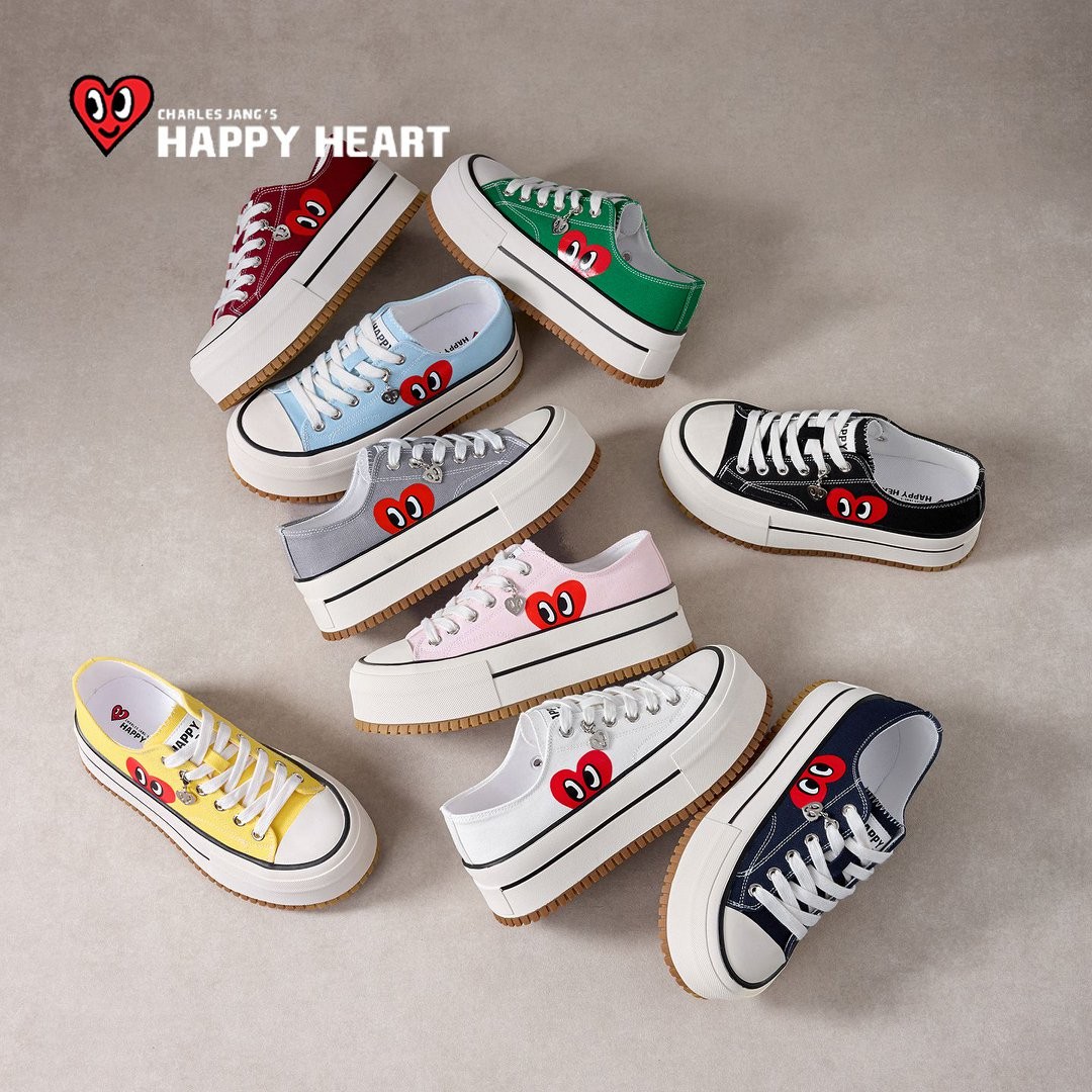 查尔斯桃心2026春季新款休闲时尚低帮帆布女鞋（跟高5.5cm）主图