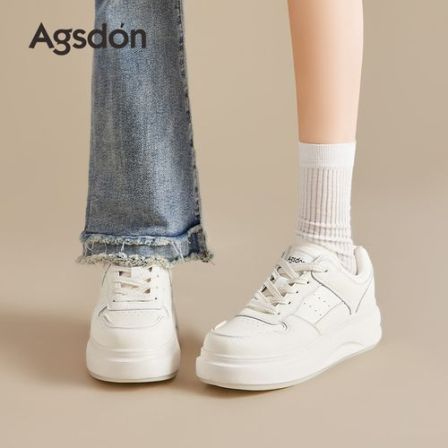 【奥古狮登】男女同款小白鞋5cm增高厚底时尚板鞋P151154AA