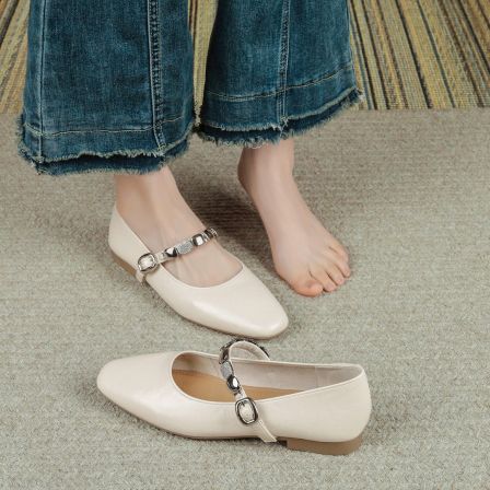 【FOXER】春季时尚百搭浅口粗跟方糖玛丽珍女鞋