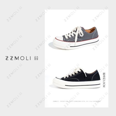 ZZMOLI/征真 “通勤鞋”软底3.5cm圆头低帮鞋子增高帆布鞋ZBX57617