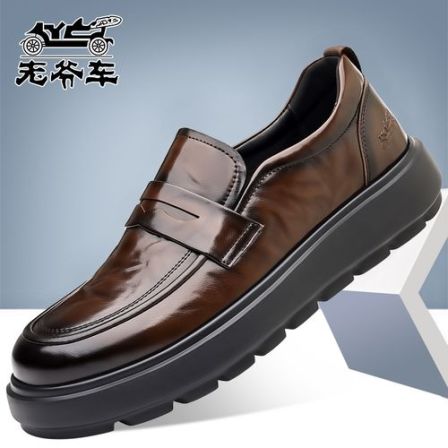 老爷车春秋季男士百搭软底防滑一脚蹬英伦休闲新款男士开车专用鞋