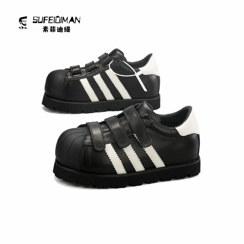 【三条杠】素菲迪缦原创设计时尚百搭潮流情侣款厚底魔术贴休闲鞋主图