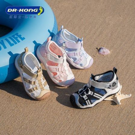 江博士童鞋2026夏季魔术贴轻便休闲透气凉鞋男女童学步鞋健康鞋