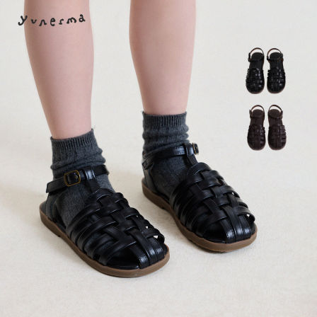 儿童夏季新款复古包头凉鞋允儿妈女童2026时尚小众魔术贴软底鞋潮