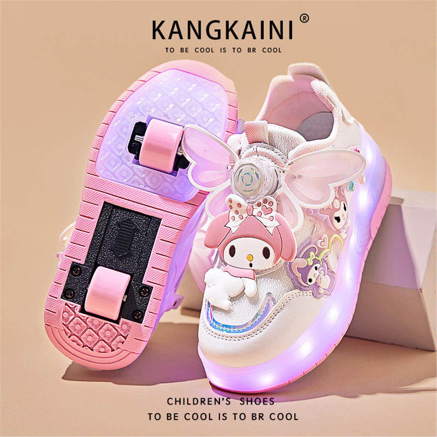 女童暴走鞋2026新款儿童隐形双轮滑轮鞋女孩闪灯运动小学生轮滑鞋主图