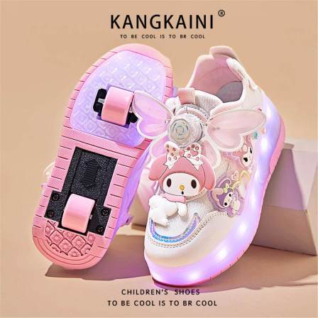 女童暴走鞋2026新款儿童隐形双轮滑轮鞋女孩闪灯运动小学生轮滑鞋