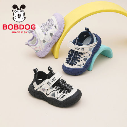 巴布豆童鞋男童宝宝网面透气学步凉鞋夏季2026新款儿童包头沙滩鞋