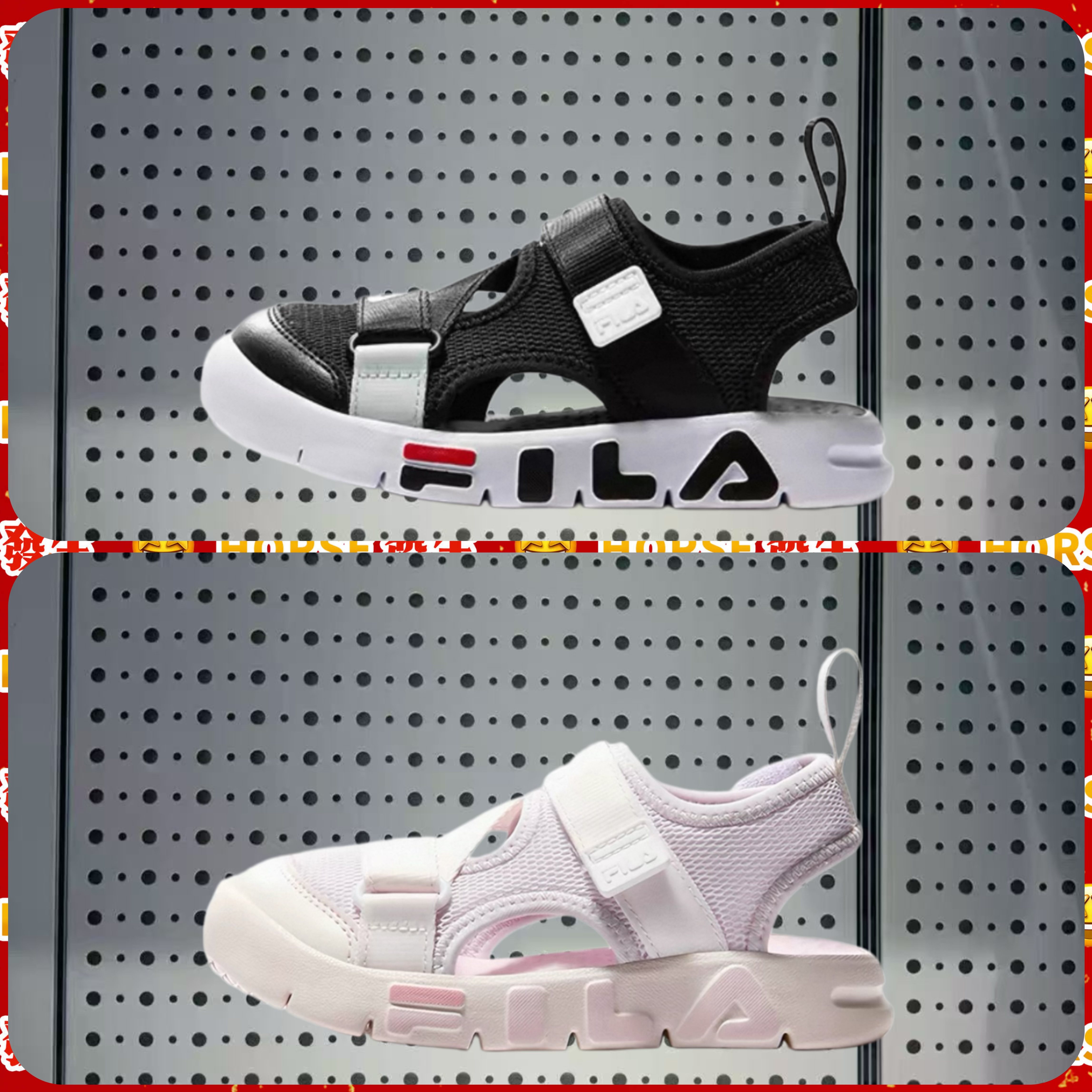 FILA斐乐儿童软糖凉鞋26夏男女小童魔术贴包头运动凉鞋K54B623803主图