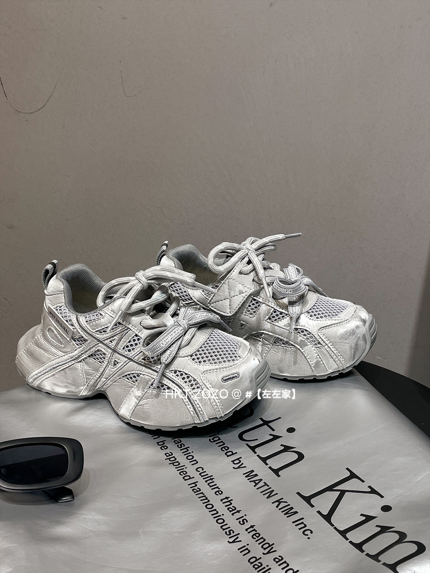 左左家2026新款儿童时尚炸街春夏百搭双鞋带老爹鞋防滑学生运动鞋主图