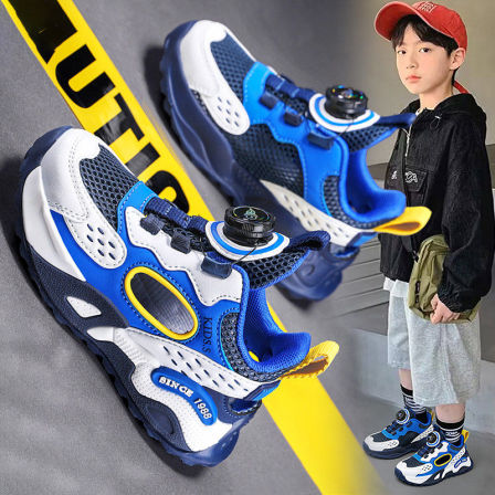 李宇新男童运动鞋2026新款夏季网面透气儿童网鞋单网中大童老爹鞋