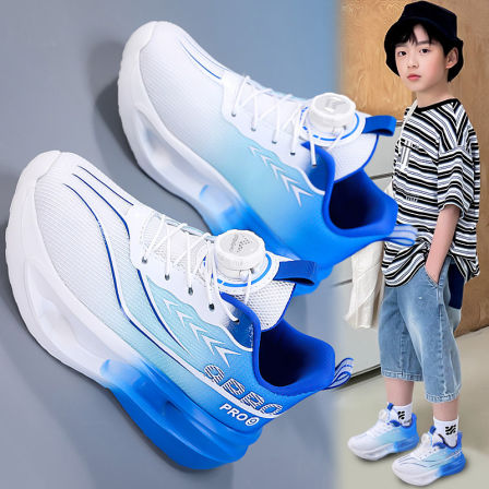 李宇新男童跑步鞋春季2026新款儿童运动鞋中大童网面透气学生跑鞋