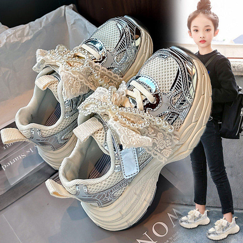 官网C&K童鞋女童2026新款夏季儿童运动鞋女孩网面透气老爹单网鞋主图