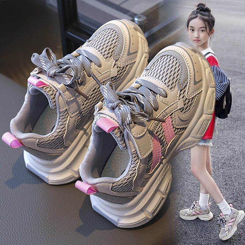 官网C&K女童鞋子2026春季儿童运动鞋网面透气女孩跑步老爹鞋爆款主图