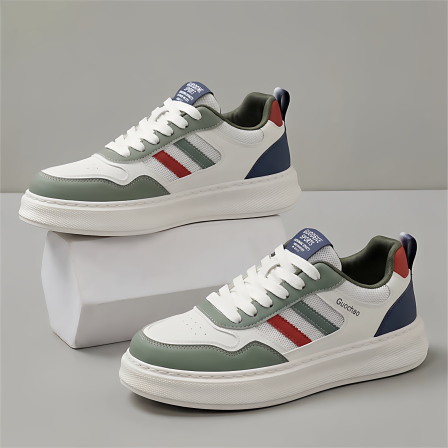 男鞋夏季透气2026新款爆款网面运动板鞋子男款轻便休闲厚底小白鞋