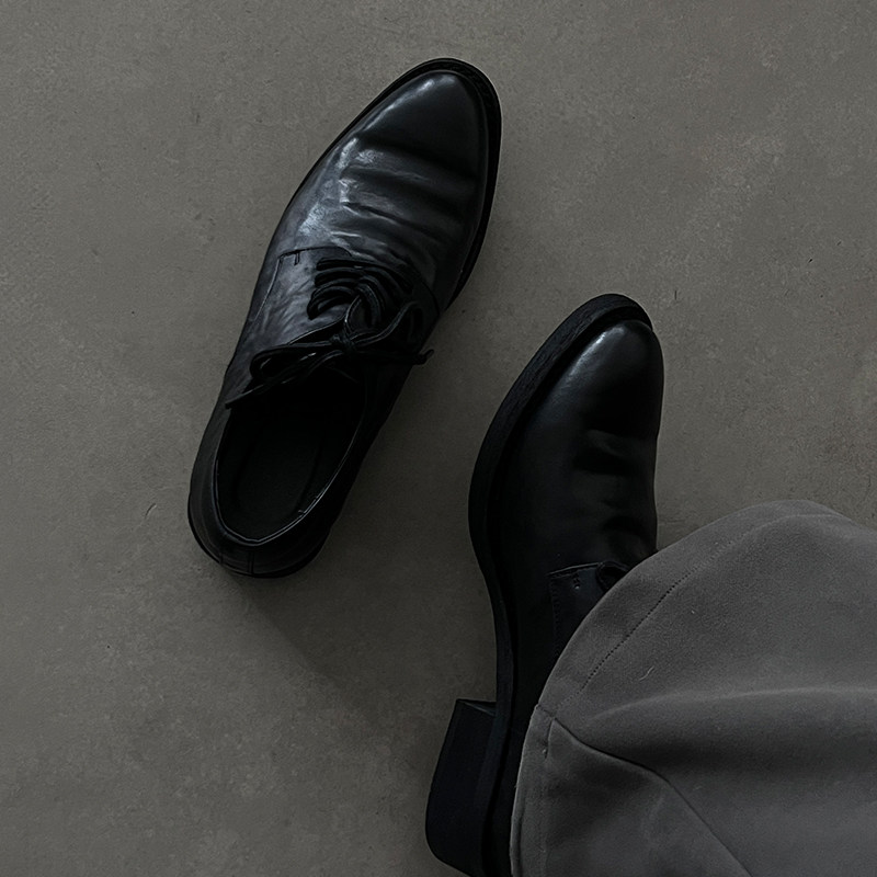 德比鞋男翘头高跟商务休闲厚底增高巫师鞋模特走秀尖头高跟皮鞋男主图