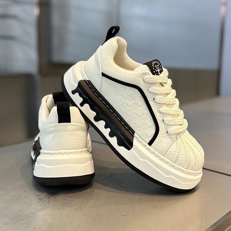 欧洲站男鞋春季百搭潮牌高级感运动鞋休闲厚底小白板鞋贝壳头潮鞋主图