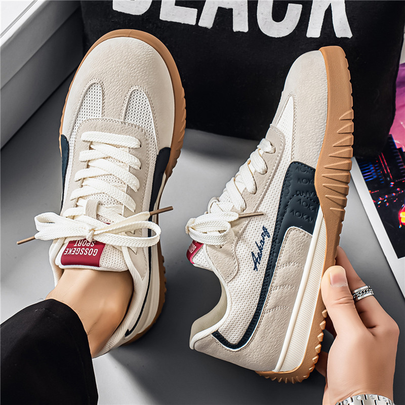 德训男鞋夏季透气潮牌复古百搭休闲板鞋青少年轻便运动软底阿甘鞋主图