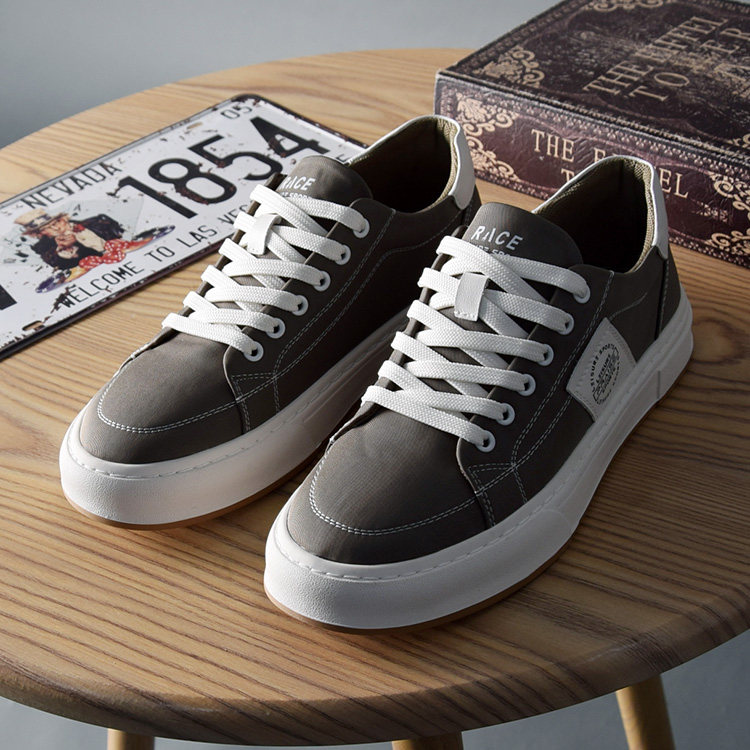 舒适耐穿+通勤百搭！春季新款男士休闲板鞋 系带防滑男鞋帆布鞋主图