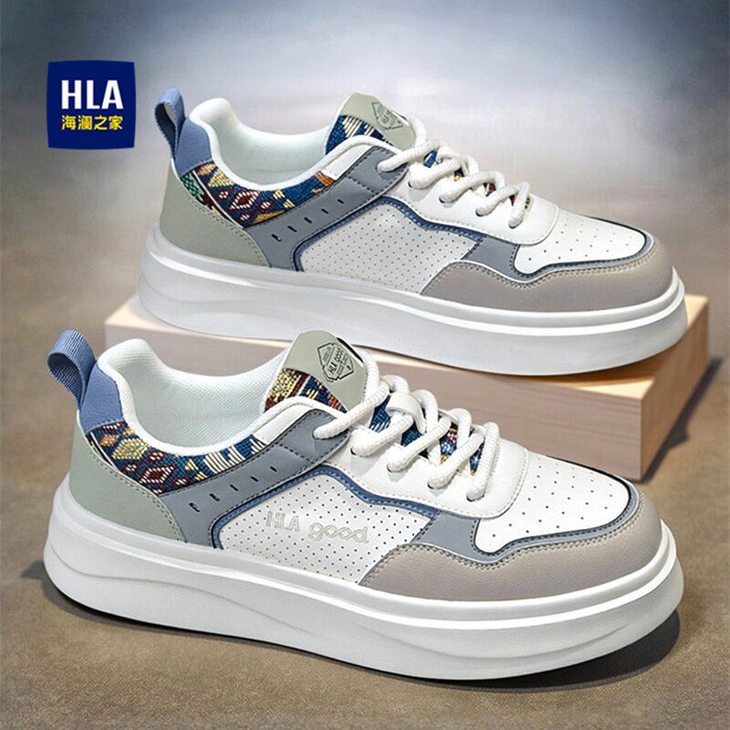 海澜之家男鞋板鞋2026新款透孔厚底增高潮流运动透气时尚休闲鞋男主图