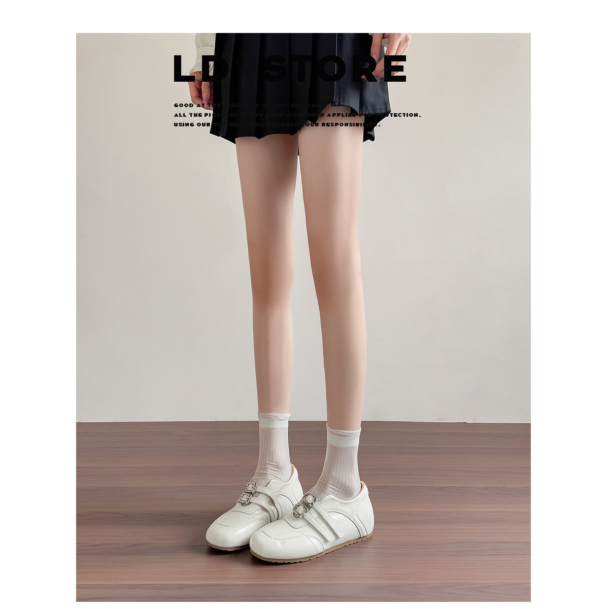 真皮~内增高芭蕾德训鞋女春夏季复古方头小白鞋休闲运动玛丽珍鞋主图