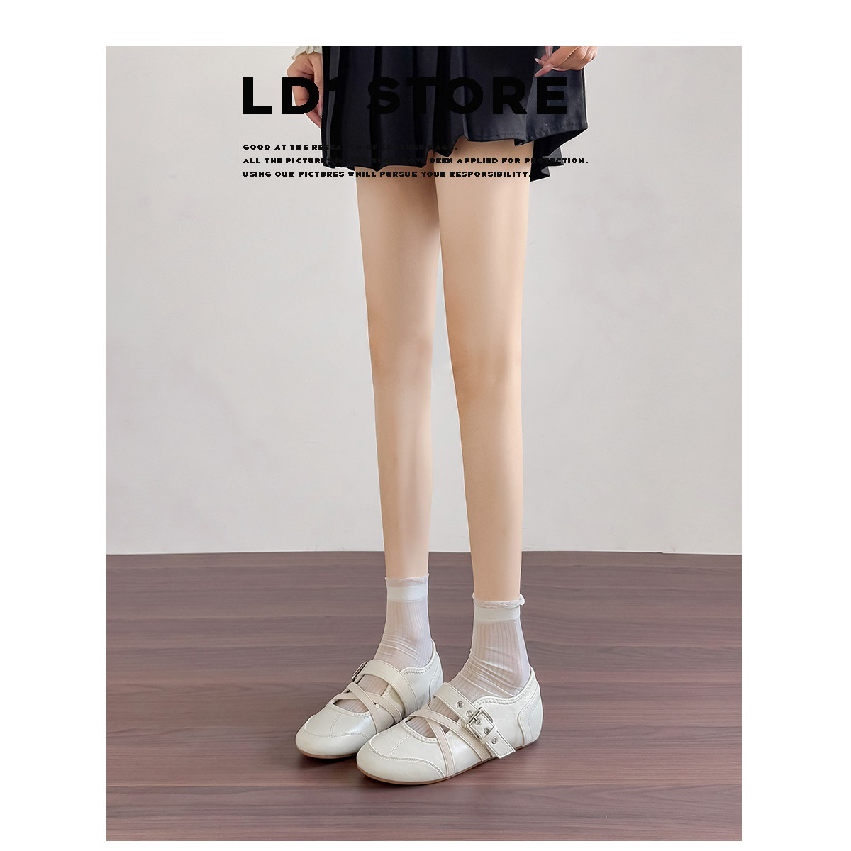 真皮~内增高运动玛丽珍单鞋女2026新款复古休闲小白鞋芭蕾德训鞋主图