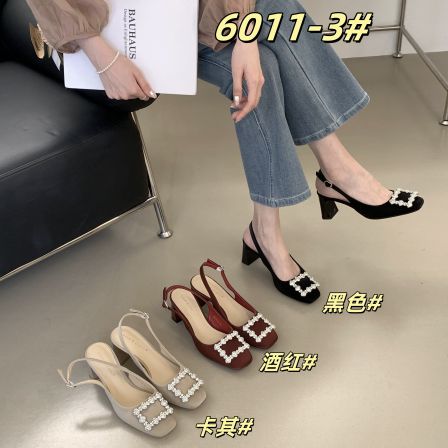 3.17小榴莲【跑单限购】跟高6cm绝美高级气质单凉鞋6011-3 H809