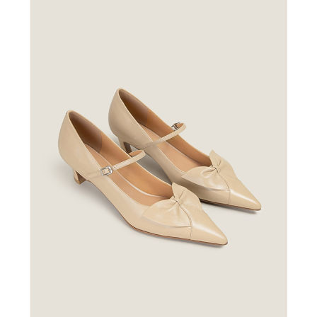【鞋匠女王×獨家原创】蝴蝶结尖头细跟浅口单鞋法式气质高跟鞋