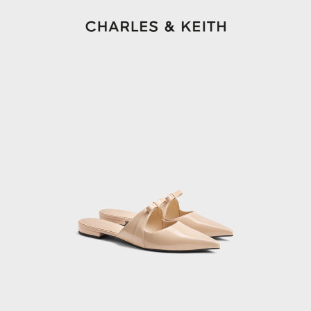 CHARLES＆KEITH26夏新款CK1-70920222蝴蝶结尖头平底穆勒鞋凉拖鞋