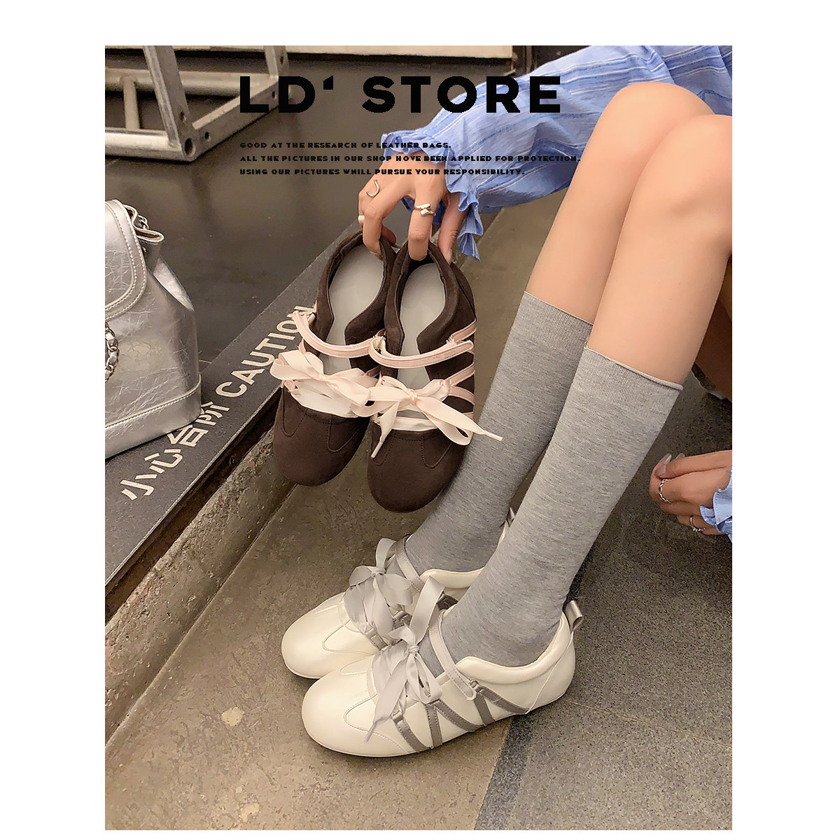 真皮~内增高机能风芭蕾德训鞋春透气浅口运动玛丽珍鞋休闲阿甘鞋主图