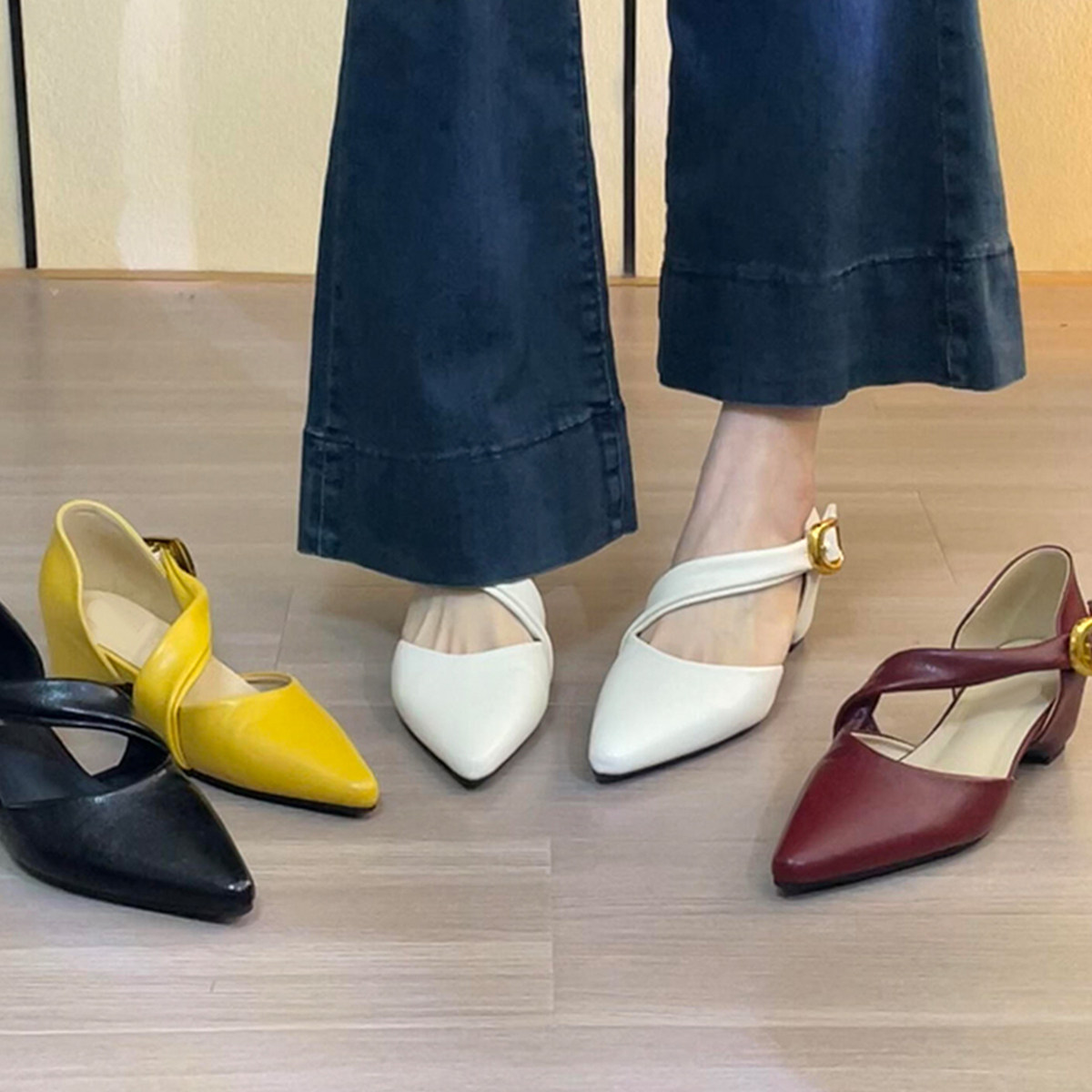 羊皮版~轻熟风温婉时尚玛丽珍鞋女小众设计感通勤职业外穿高跟鞋主图