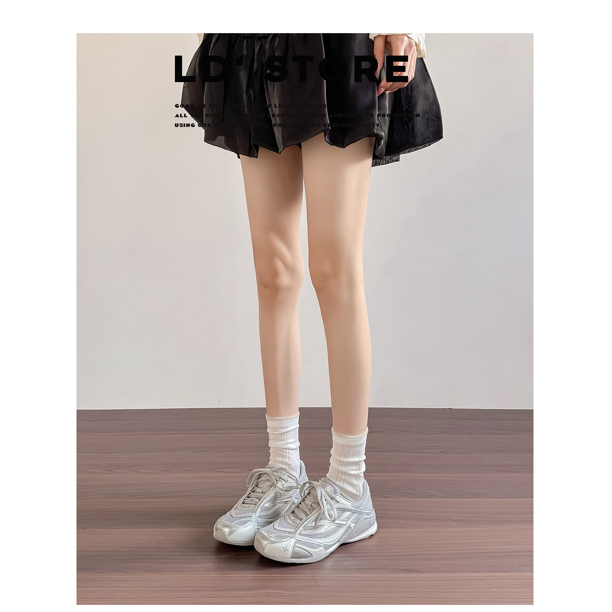 真皮~内增高银色德训鞋女2026新款春夏季网面透气厚底休闲运动鞋主图