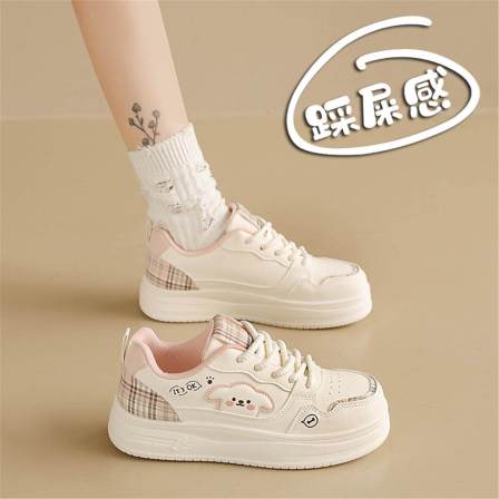 女童百搭小白鞋配裙子2026新款春季软底运动初中学生大童休闲板鞋