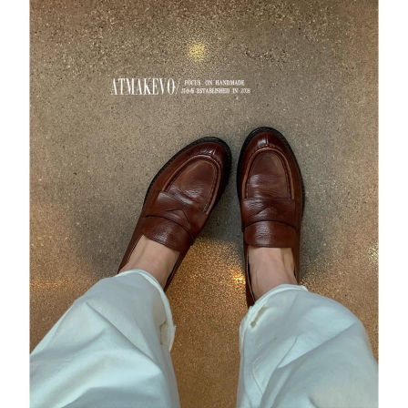 吕小布 | 原胚牛皮黑色小皮鞋2026春新款真皮单鞋英伦风乐福鞋女