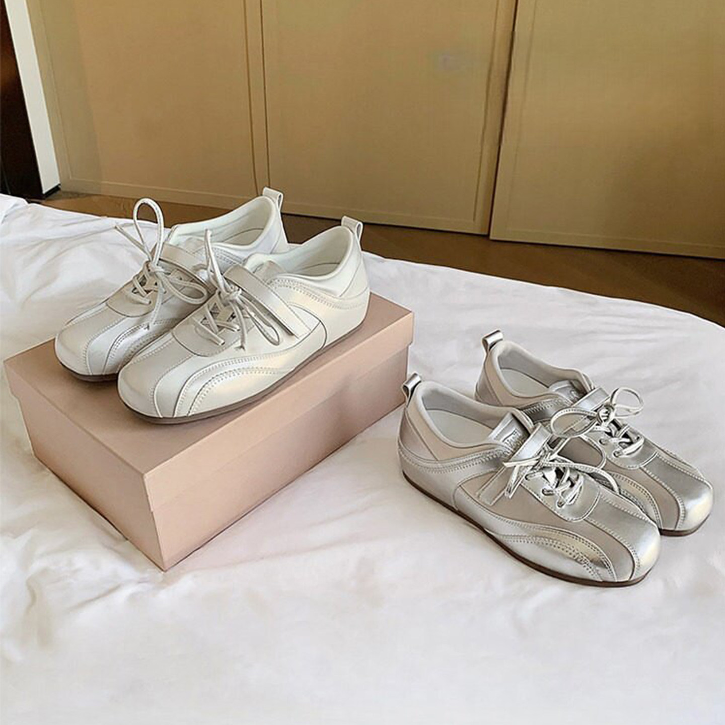 5cm内增高芭蕾风德训鞋女2026新款春季玛丽珍阿甘鞋休闲运动板鞋主图