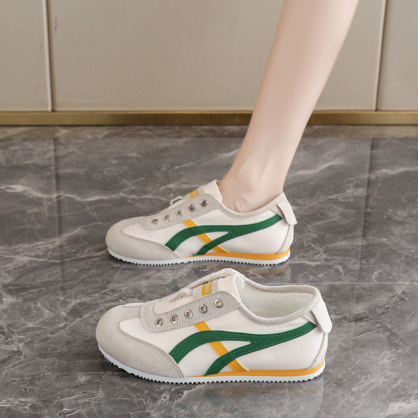 老北京帆布鞋女免系带运动鞋女2026新款夏季轻便不累脚孕妇妈妈鞋主图